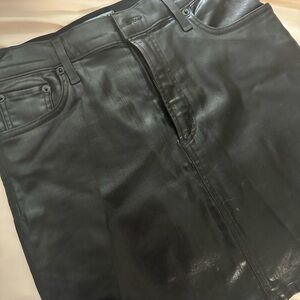 AG Golde black coated mini skirt